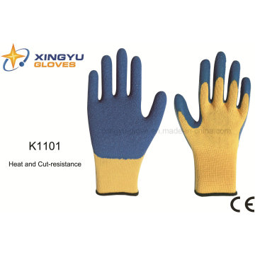 10g Meta-Aramid Fibre Latex Crinkle Heat&Cut Resistance Safety Work Glove (K1101)